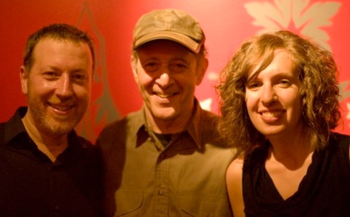Composer Steve Reich, center, with Signal's co-founders Brad Lubman and Lauren Radnofsky. (Photo courtesy of Todd Reynolds)