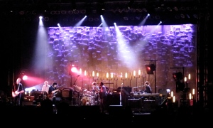 Wilco perfoms on the main stage in Joe's Field at MASS MoCA. 