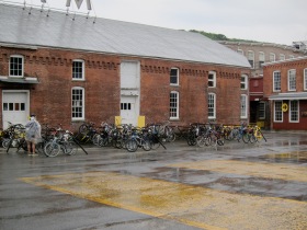 Rain on the MASS MoCA campus. (Photo © 2011, Steven P. Marsh)