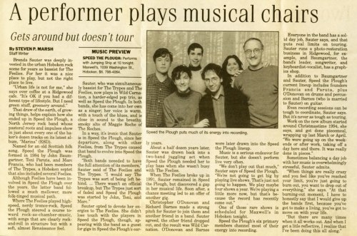An interview published Feb.16, 1996, in The Record of North Jersey, in advance of a Speed the Plough show at Maxwell's.