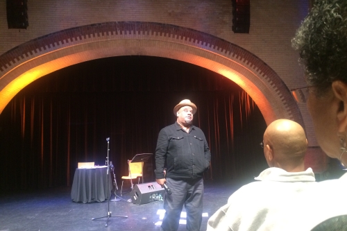 Stew in the Harlem Stage theater, where his "Notes of a Native Song" premieres in June. (© 2015, Steven P. Marsh/willyoumissme.com)