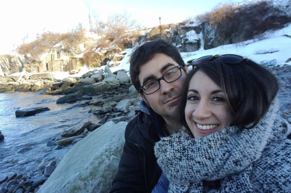 Composers Matt Marks and Mary Kouyoumdjian on a trip to Maine posted on her Facebook page.